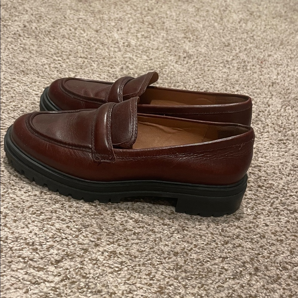 Madewell Bradley Lugsole Loafer in cherry wood